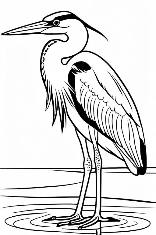 Heron Coloring Page 31 for Kids