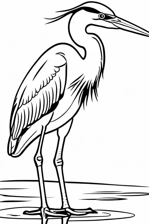 Heron Coloring Page 32 for Kids