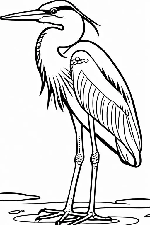 Heron Coloring Page 33 for Kids