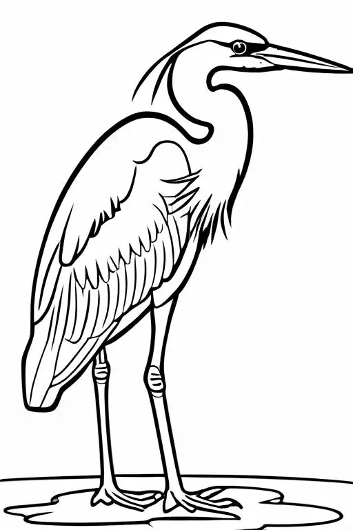 Heron Coloring Page 34 for Kids