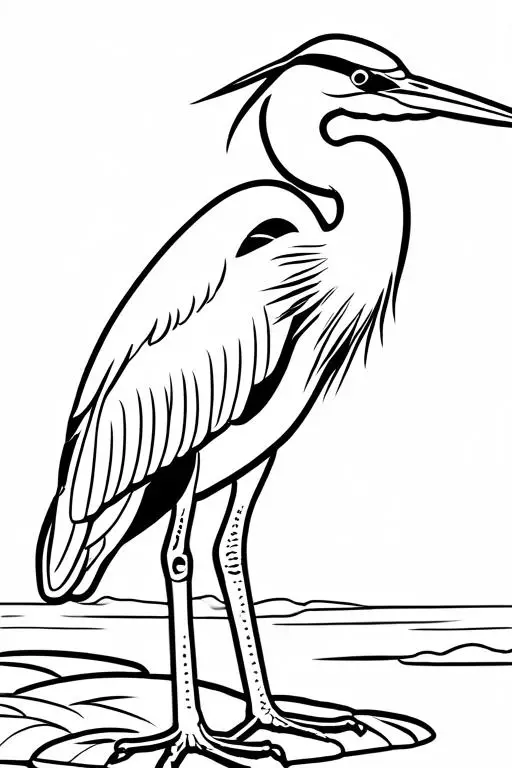 Heron Coloring Page 35 for Kids