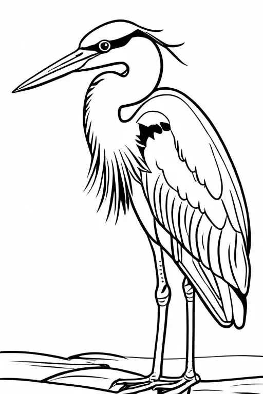 Heron Coloring Page 36 for Kids