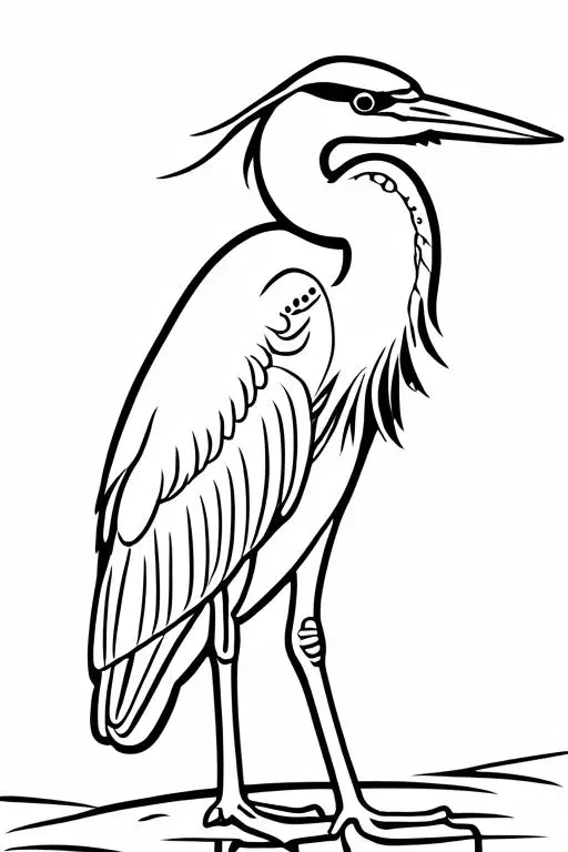 Heron Coloring Page 37 for Kids