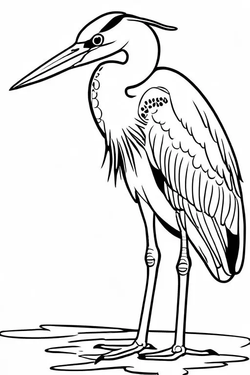 Heron Coloring Page 38 for Kids