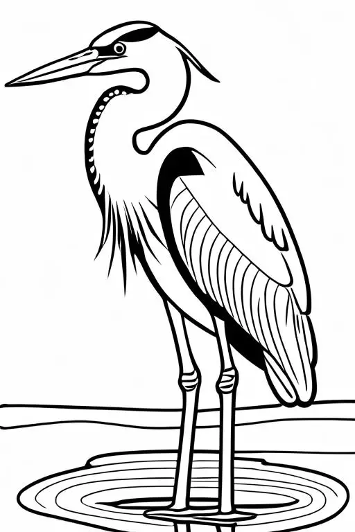 Heron Coloring Page 39 for Kids