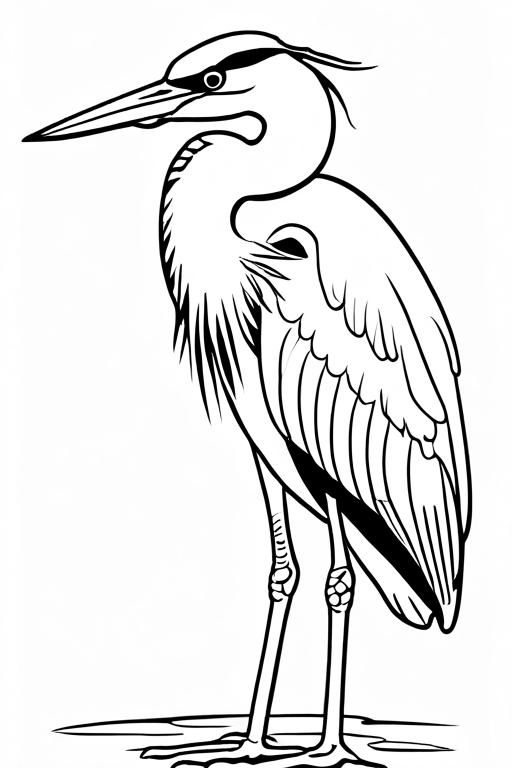 Heron Coloring Page 40 for Kids