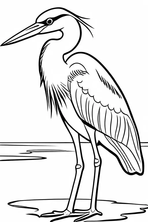 Heron Coloring Page 5 for Kids