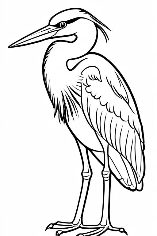 Heron Coloring Page 6 for Kids