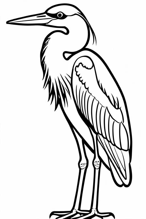 Heron Coloring Page 8 for Kids