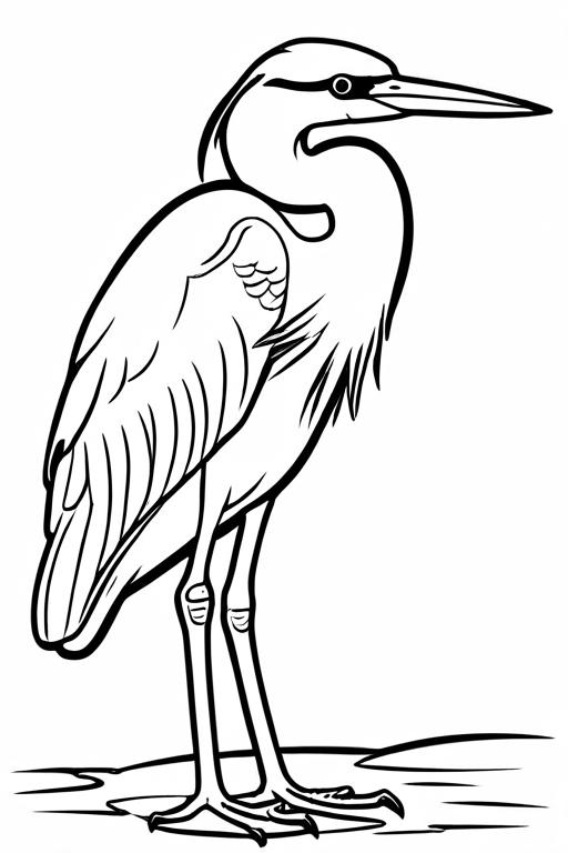 Heron Coloring Page 9 for Kids