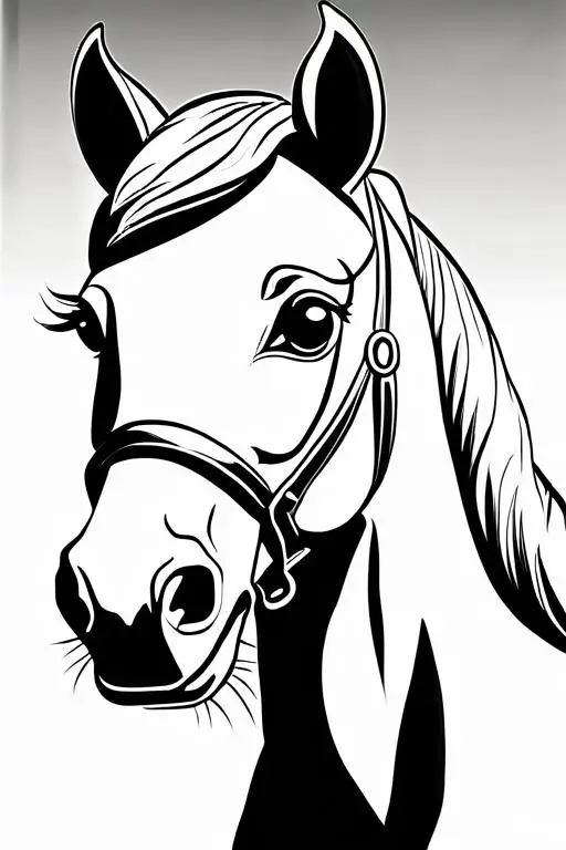 Horse Coloring Page 2 for Kids