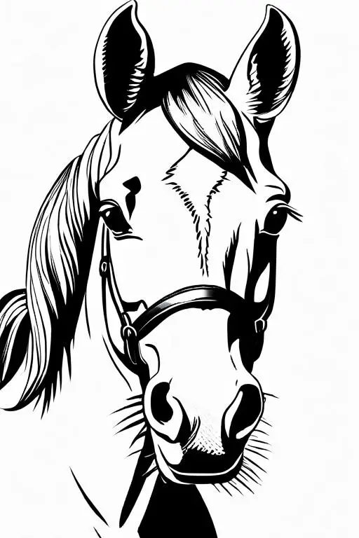 Horse Coloring Page 4 for Kids