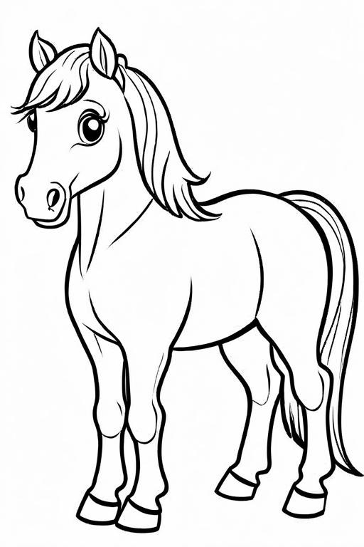 Horse Coloring Page 7 for Kids