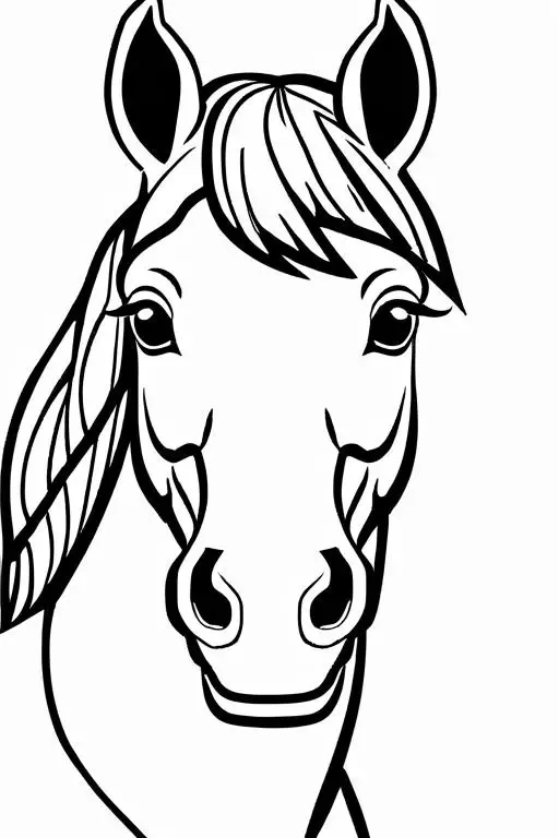 Horse Coloring Page 9 for Kids