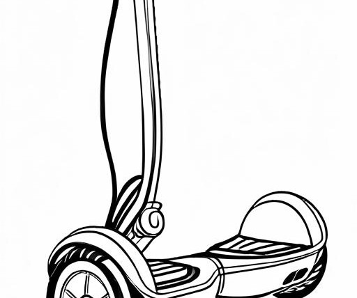 Hoverboard Coloring Page 1 for Kids