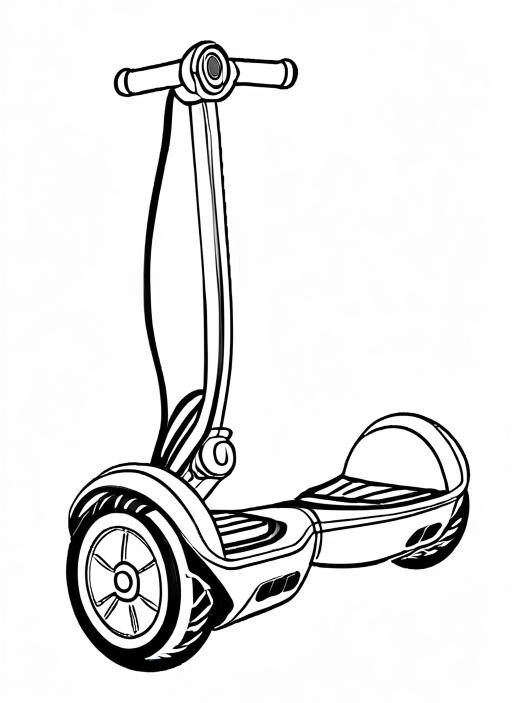 Hoverboard Coloring Page 1 for Kids