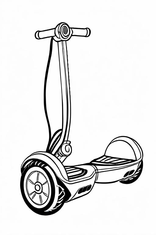 Hoverboard Coloring Page 1 for Kids