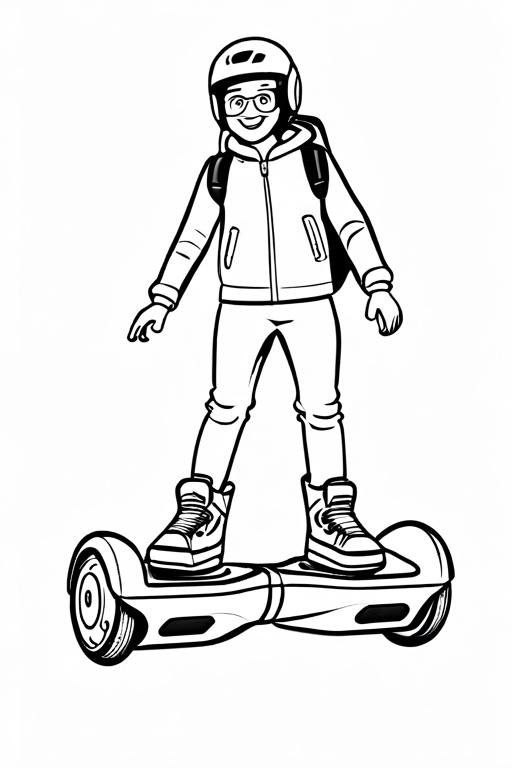 Hoverboard Coloring Page 14 for Kids