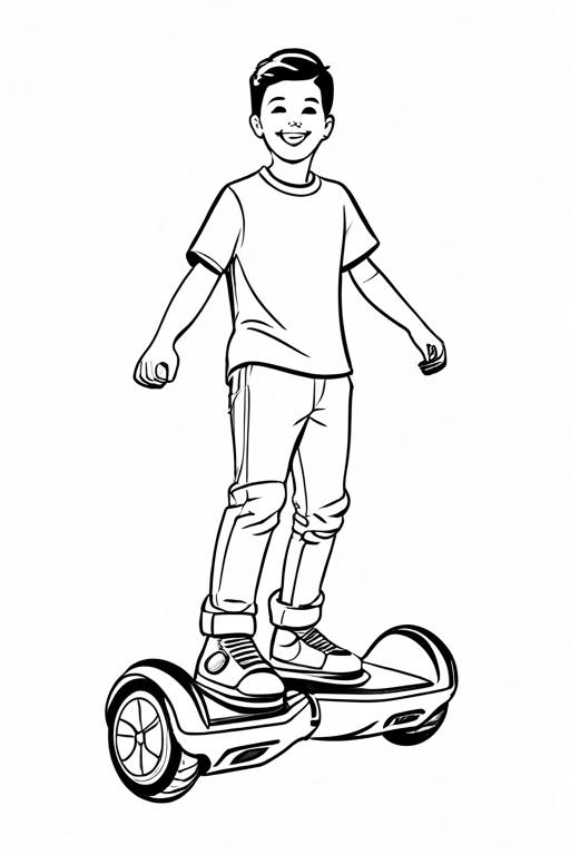 Hoverboard Coloring Page 24 for Kids