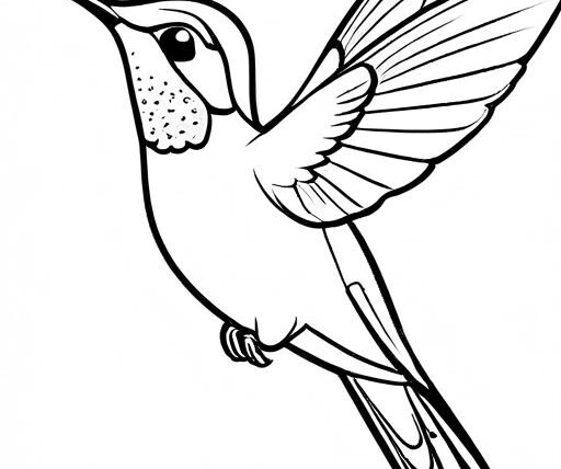 Hummingbird Coloring Page 1 for Kids