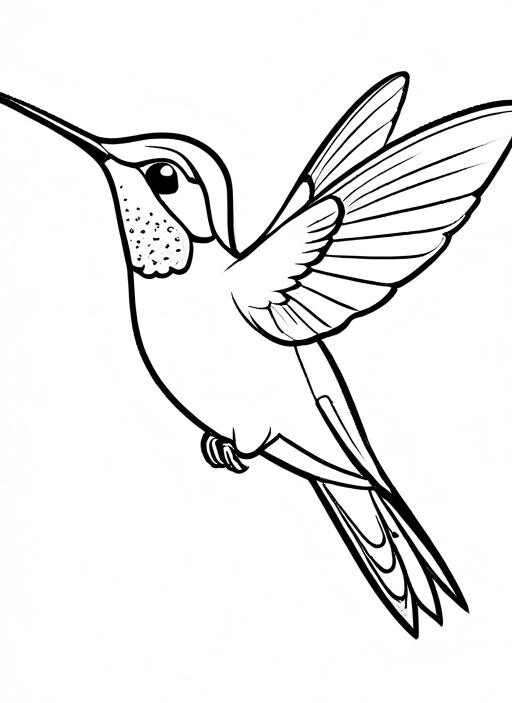 Hummingbird Coloring Page 1 for Kids