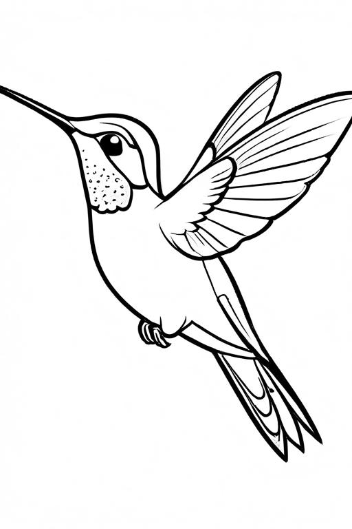 Hummingbird Coloring Page 1 for Kids