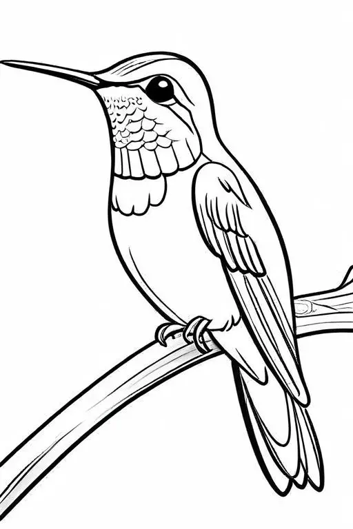 Hummingbird Coloring Page 10 for Kids