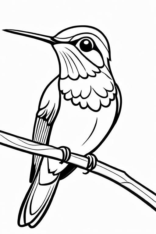 Hummingbird Coloring Page 6 for Kids