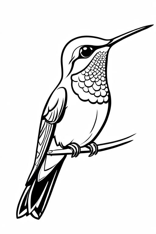 Hummingbird Coloring Page 8 for Kids