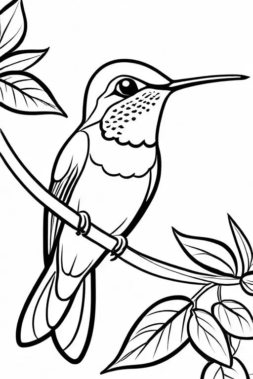 Hummingbird Coloring Page 9 for Kids