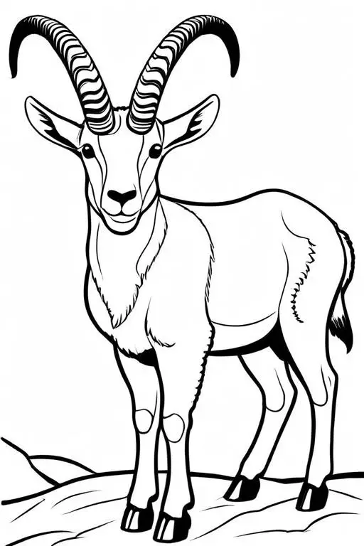 Ibex Coloring Page 10 for Kids