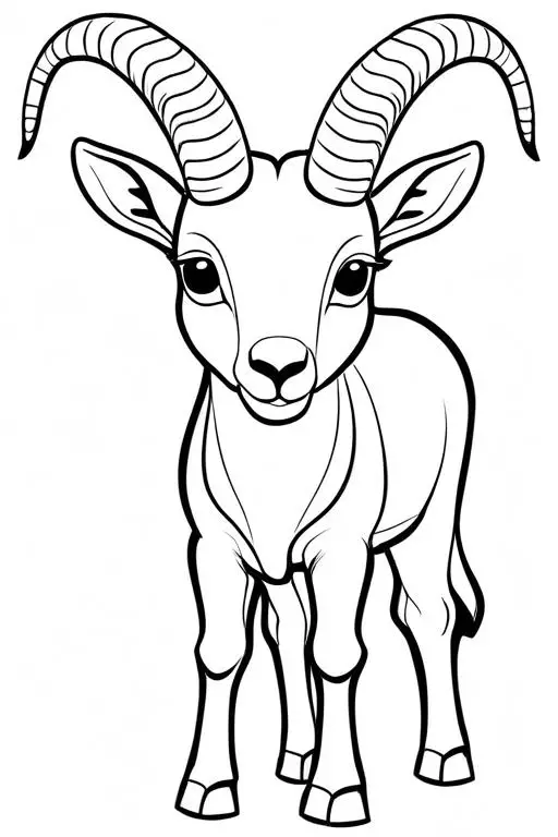 Ibex Coloring Page 2 for Kids