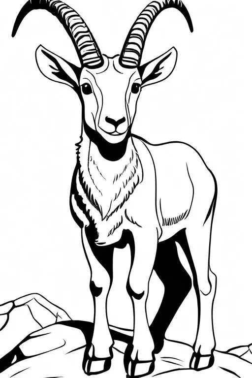 Ibex Coloring Page 5 for Kids