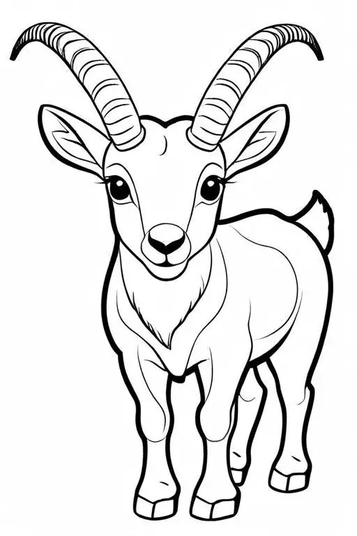 Ibex Coloring Page 6 for Kids