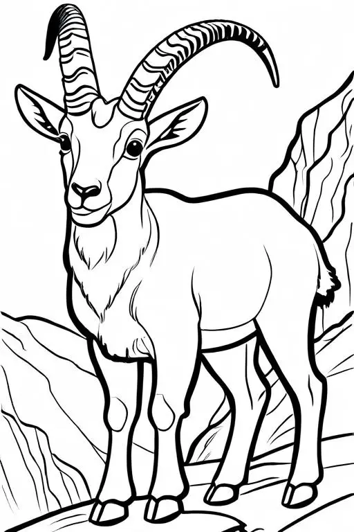 Ibex Coloring Page 8 for Kids