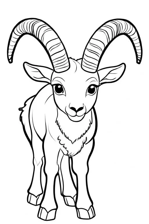 Ibex Coloring Page 9 for Kids