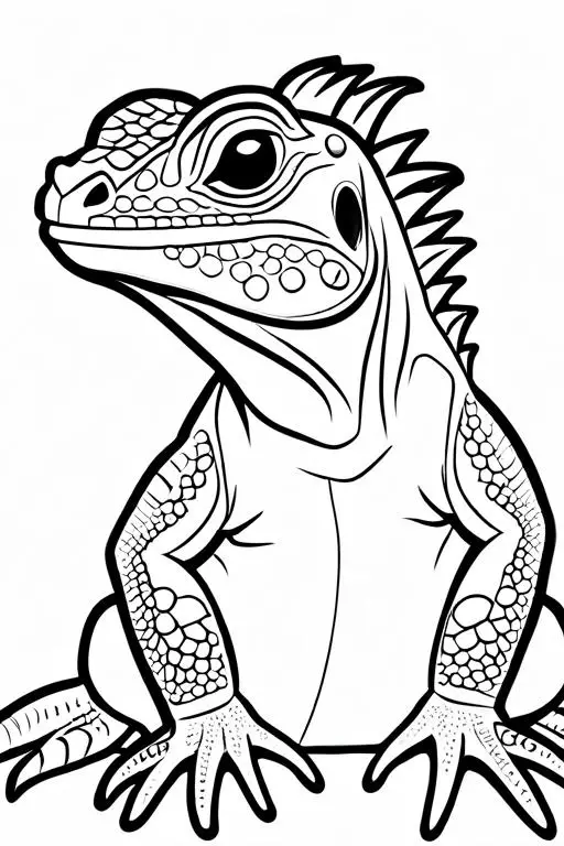 Iguana Coloring Page 3 for Kids