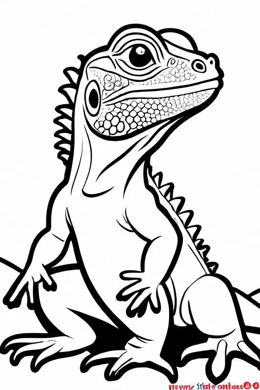 Iguana Coloring Page 4 for Kids