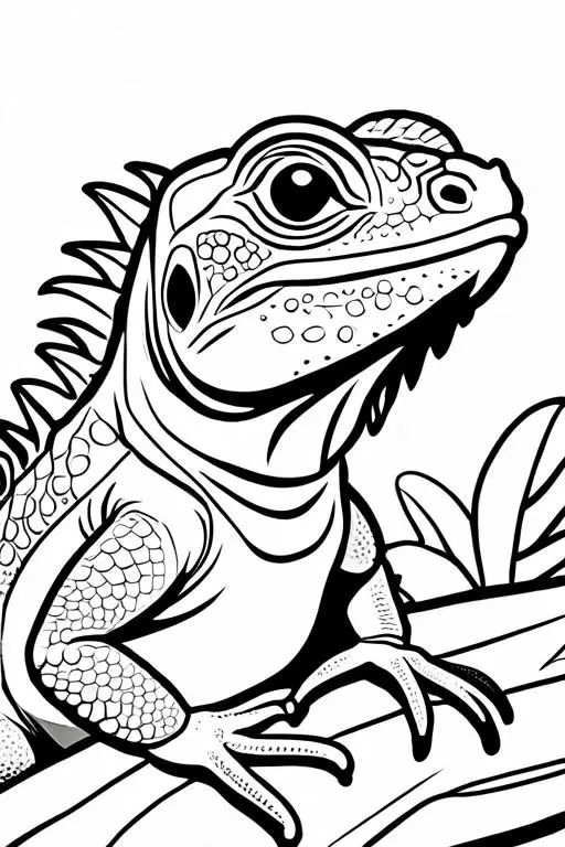 Iguana Coloring Page 5 for Kids