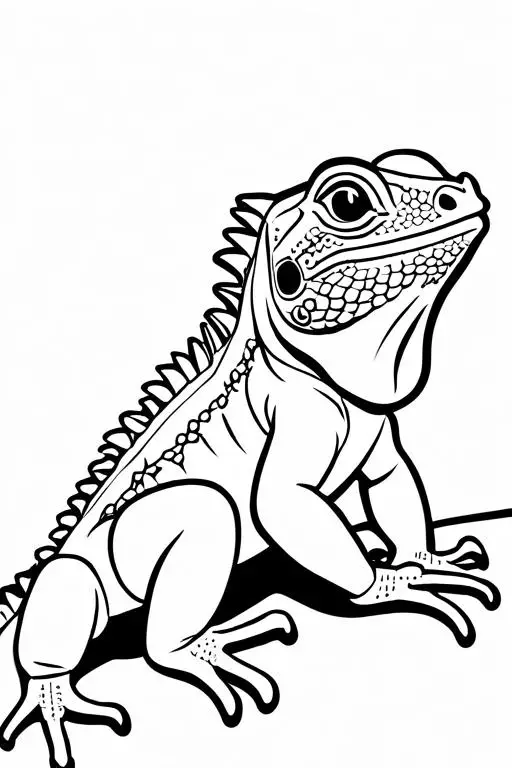 Iguana Coloring Page 7 for Kids