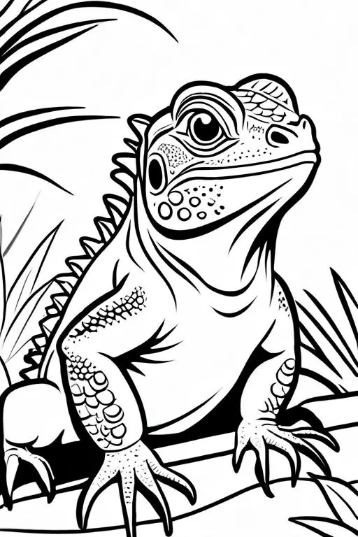 Iguana Coloring Page 8 for Kids