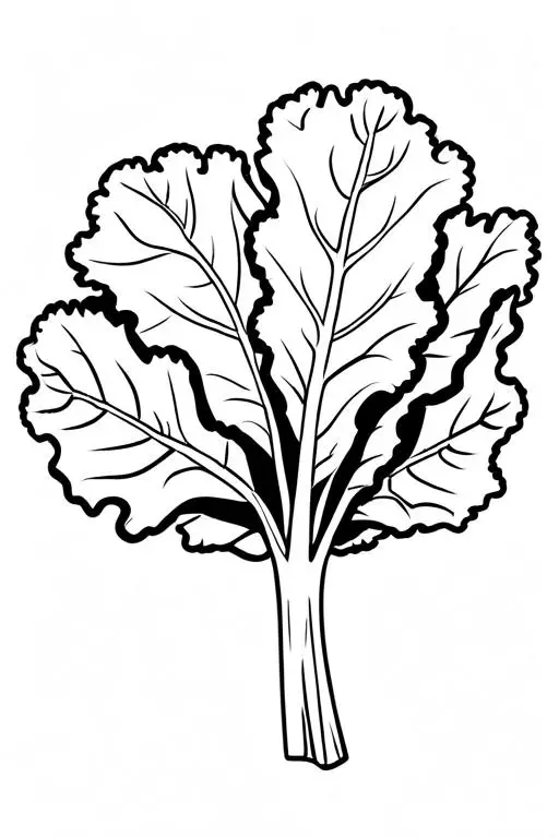 Kale Coloring Page 1 for Kids