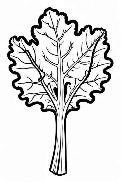 Kale Coloring Page 2 for Kids