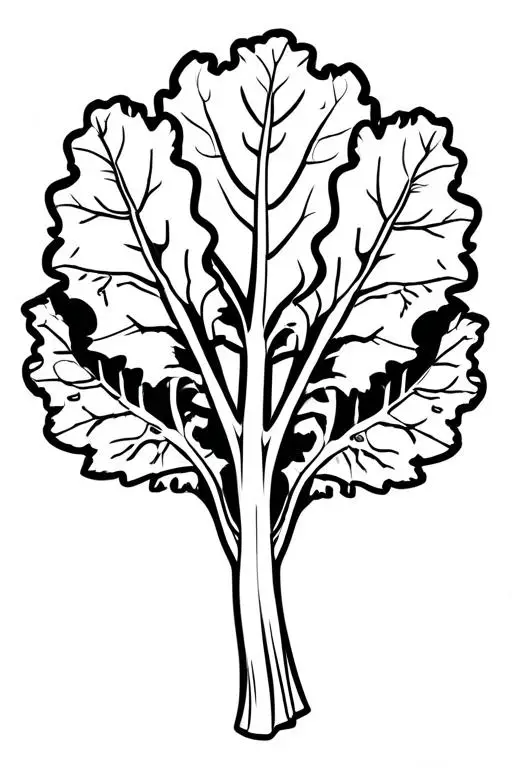 Kale Coloring Page 4 for Kids