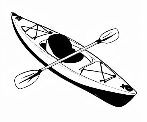 Kayak Coloring Page 1 for Kids