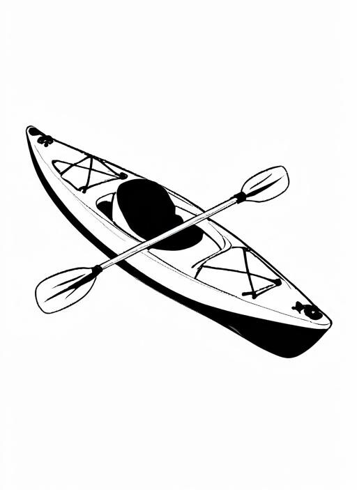 Kayak Coloring Page 1 for Kids