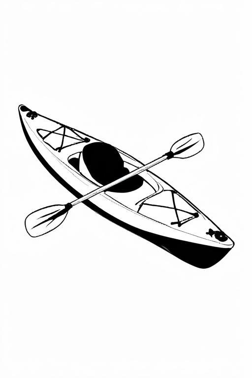 Kayak Coloring Page 1 for Kids