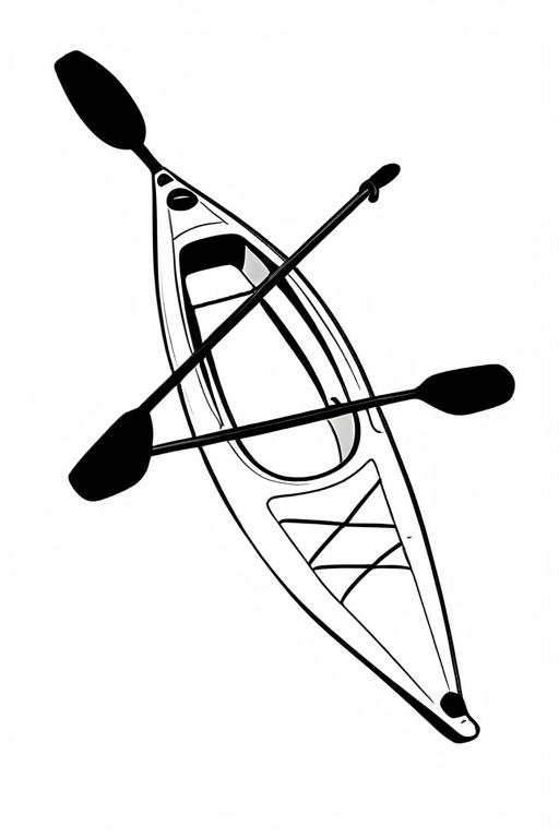 Kayak Coloring Page 2 for Kids