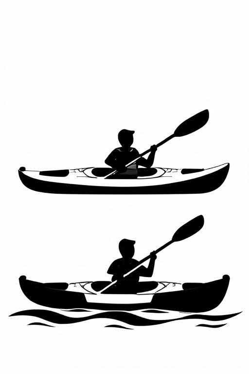 Kayak Coloring Page 3 for Kids