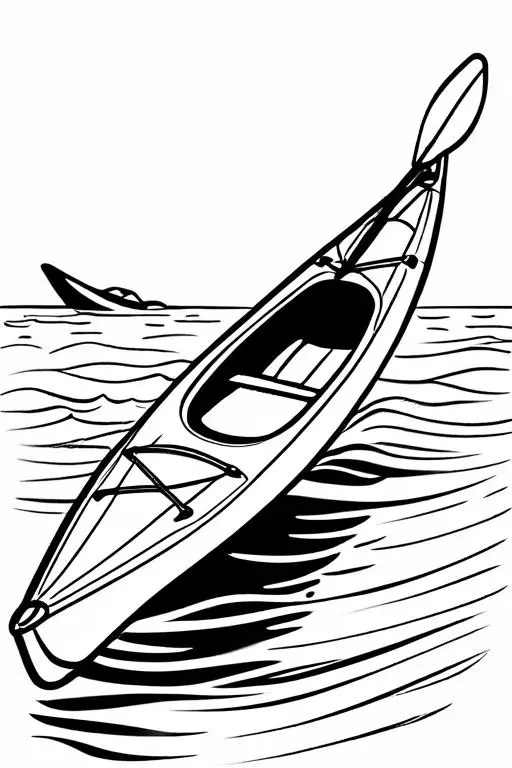 Kayak Coloring Page 6 for Kids